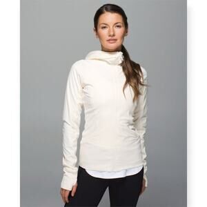 Lululemon In Flux Jacket SIZE 8 Cream Off White Luon Swift Lightweight Thumbhole